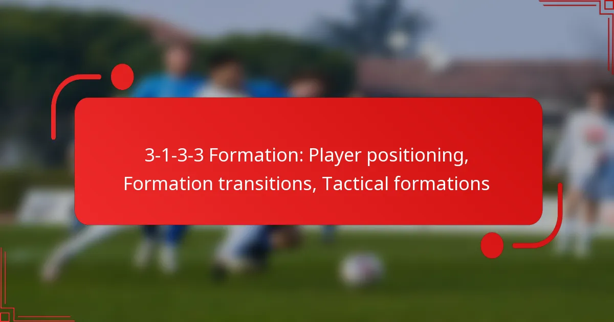 3-1-3-3 Formation: Player positioning, Formation transitions, Tactical formations