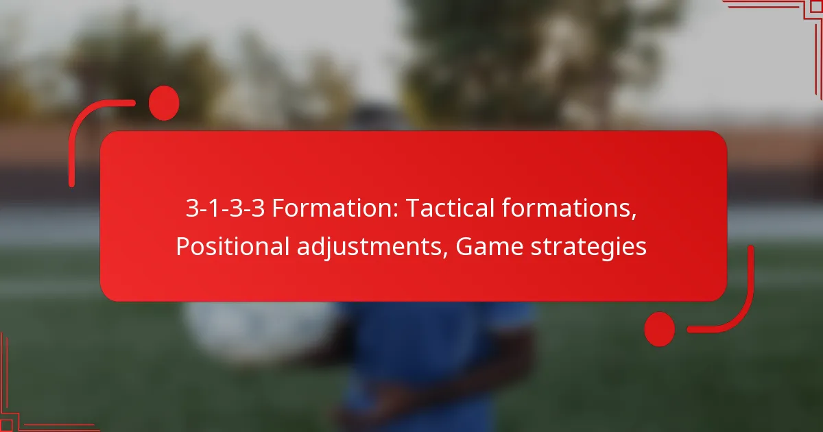 3-1-3-3 Formation: Tactical formations, Positional adjustments, Game strategies