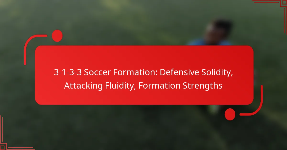 3-1-3-3 Soccer Formation: Defensive Solidity, Attacking Fluidity, Formation Strengths