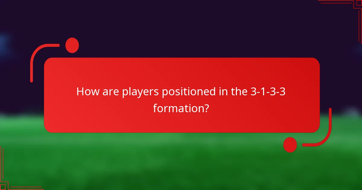How are players positioned in the 3-1-3-3 formation?