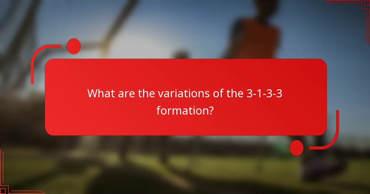 What are the variations of the 3-1-3-3 formation?