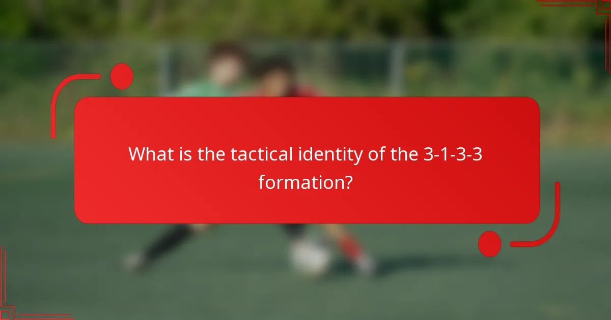 What is the tactical identity of the 3-1-3-3 formation?